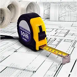 Trena Profissional 10 Metros x 25mm, Emborrachada, Feito Em Aço, Resistente, Durável, Com Autotrava, Régua Prática, Eda Standard, Não Deforma, Com Imã.