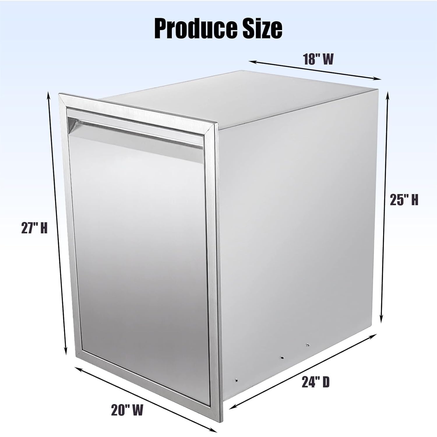 Outdoor Kitchen Trash Drawer Storage (20Wx27Hx24D Inch)