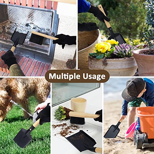 Fireplace Ash Shovel and Brush Set- Upgraded Metal Coal Shovel and Hearth Brush Set Large Fireplace Tools, Fire Pit Accessories for Fireplace Wood Stove Hearth Cleaning - Image 6