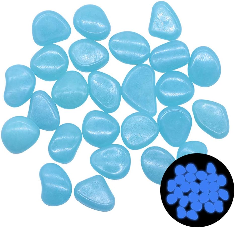 XIAN 200 Pcs Luminous Rock, Stone Luminous Dark Garden Pebbles, Used for Sidewalks, Garden Paths, Terrace Lawns, Garden Yards, Decorative Stones, Sidewalk Fish Tank Decoration, Aquariums, Fish Tanks