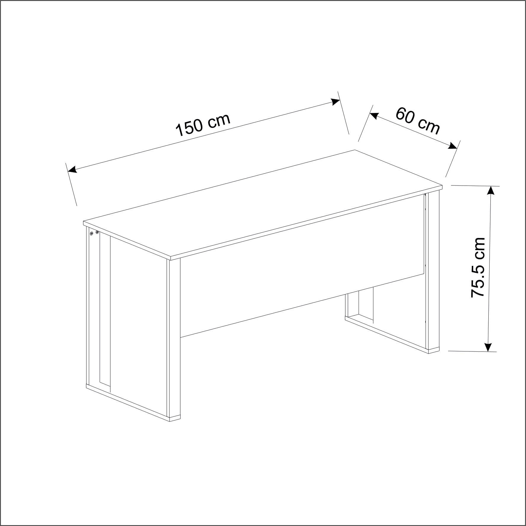Homidea Vortex - Tavolo da gaming, 150 cm, con telaio robusto, scrivania per PC per configurazione di gioco, scrivania per computer per camera dei ragazzi, ufficio e home office, moderno tavolo da