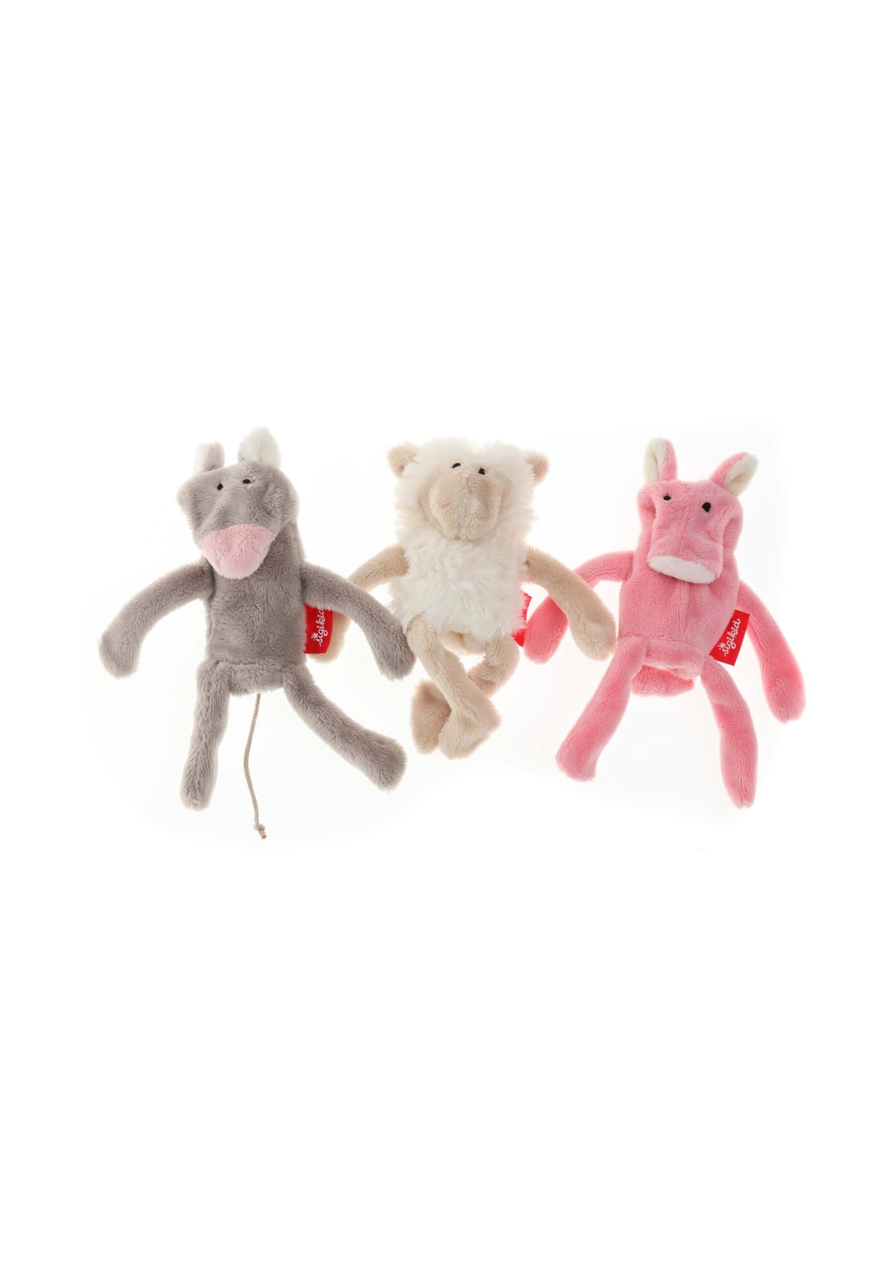 SIGIKID 41565 Fingerp-set Farm Soft PlayQ Mädchen und Jungen Babyspielzeug empfohlen ab 6 Monaten mehrfarbig, 14 cm