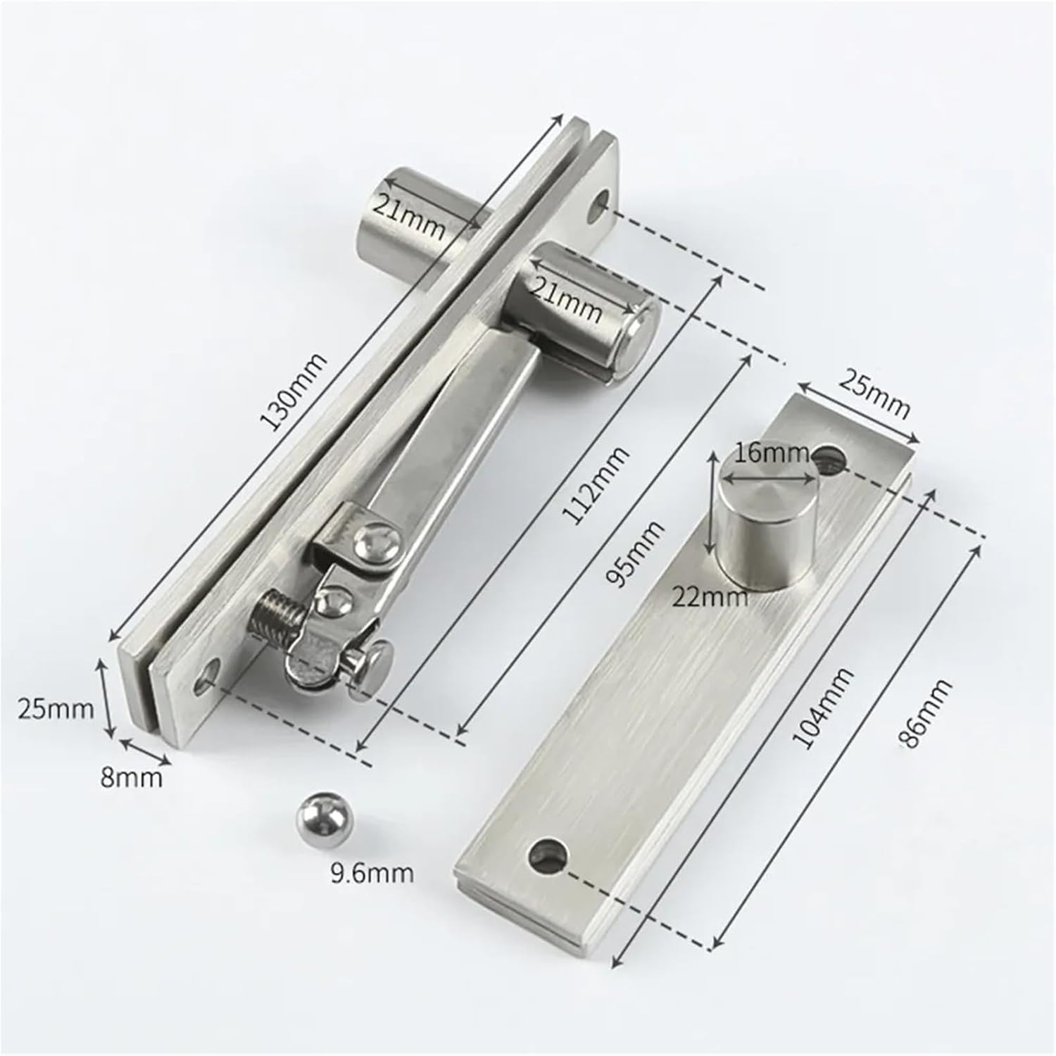 Stainless Steel Pivot Door Hinge Heavy Duty for Wood 360 Degree Shaft for Room Mansion Tall Building Rotary Hardware