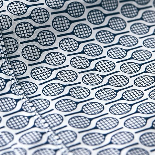 Lacoste Racquets 100% Percale Cotton 4-Piece Sheet – Cool, Crisp, Matte, and Durable, Oeko-Tex Certified – Print, Navy, Queen - Thumbnail 3