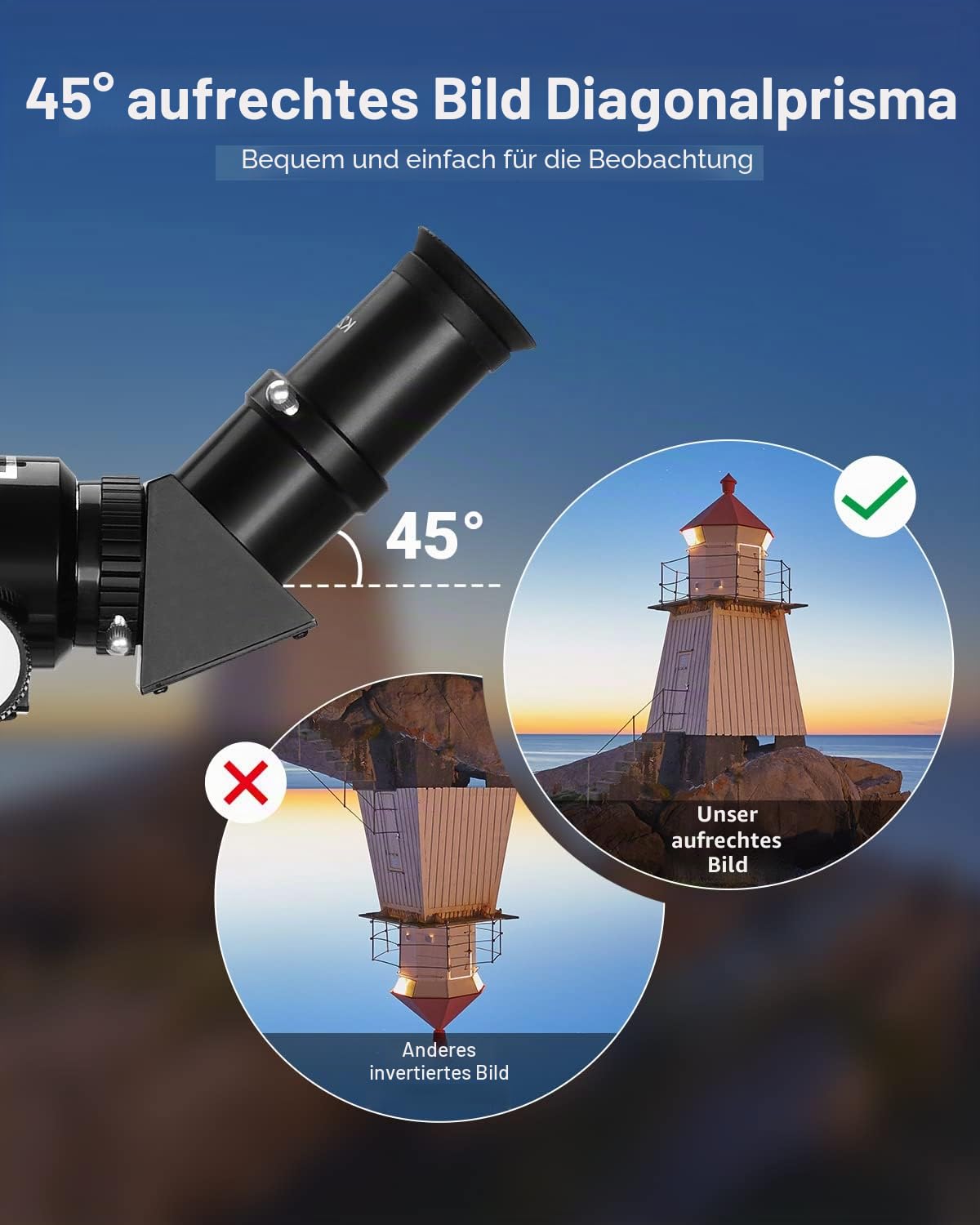ESSLNB Teleskop 36070 Teleskop Astronomie mit Verstellbares Stativ und Telefon-Adapter 70mm Vollständig Beschichtete Linse 3X Barlow-Linse Mond-Filter