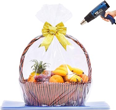 LazyMe Extra Large Jumbo Shrink Wrap Cellophane Bags for Gift Baskets - 40x47 Inch Easter Basket Bags (10 pcs, XXXL)