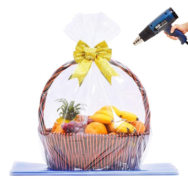 LazyMe Extra Large Jumbo Shrink Wrap Bags - Cellophane Bags for Gift Baskets - 40x47 Inch Easter Basket