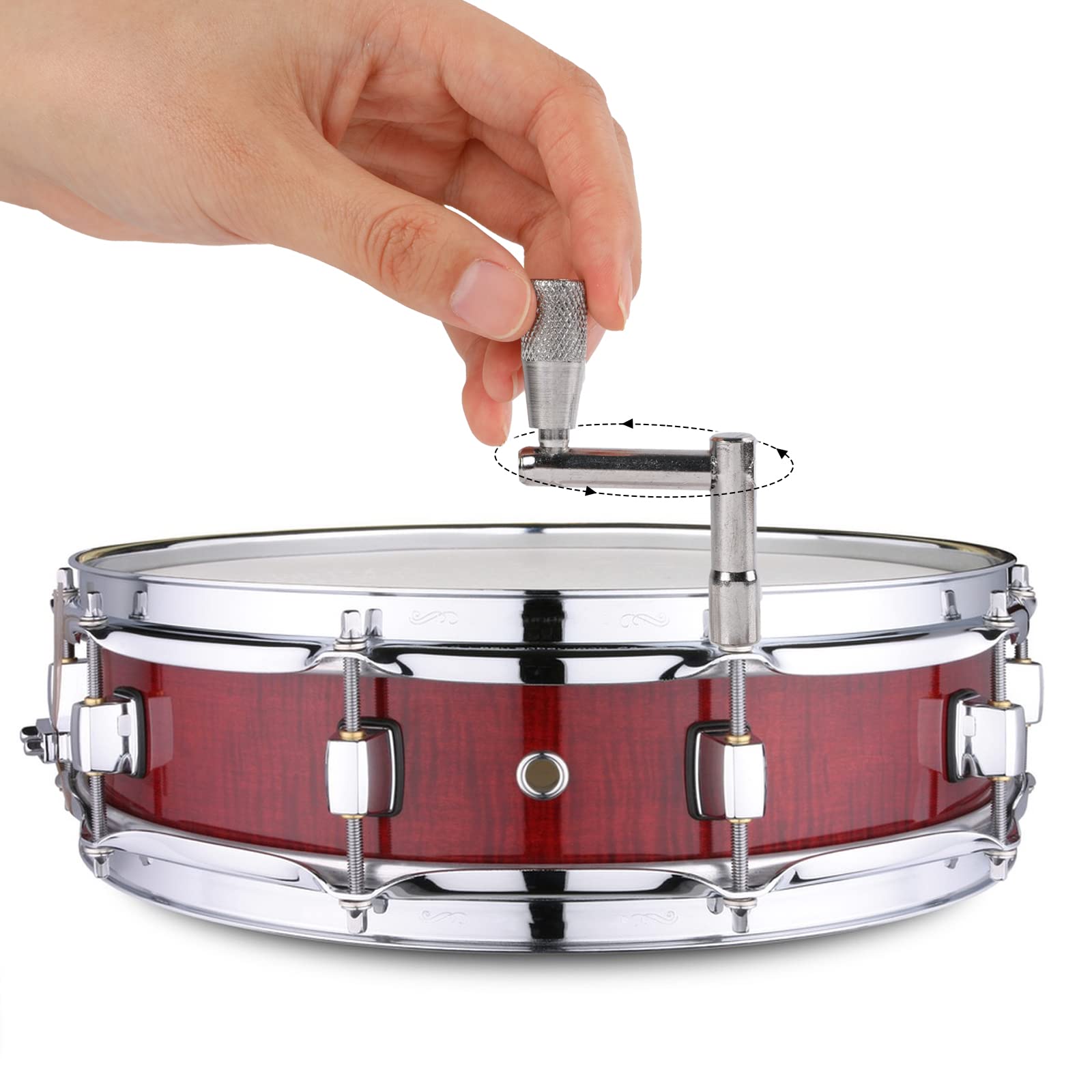 Lot de 4 clés de batterie argentées - Clé d'accordage - Pour percussions - Pour instruments de percussion, tambour