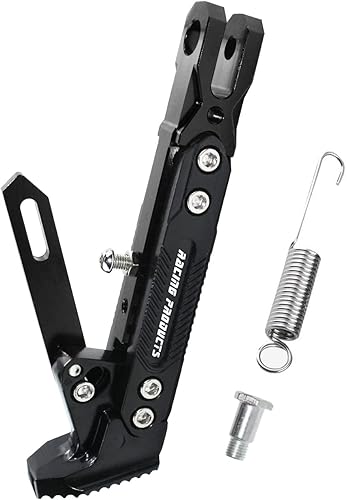 Vista 21 de Universal CNC aleación de aluminio alta calidad motocicleta ajustable Kickstand Accesorios Motor Scooter Modificado trípode soporte pie bicicleta