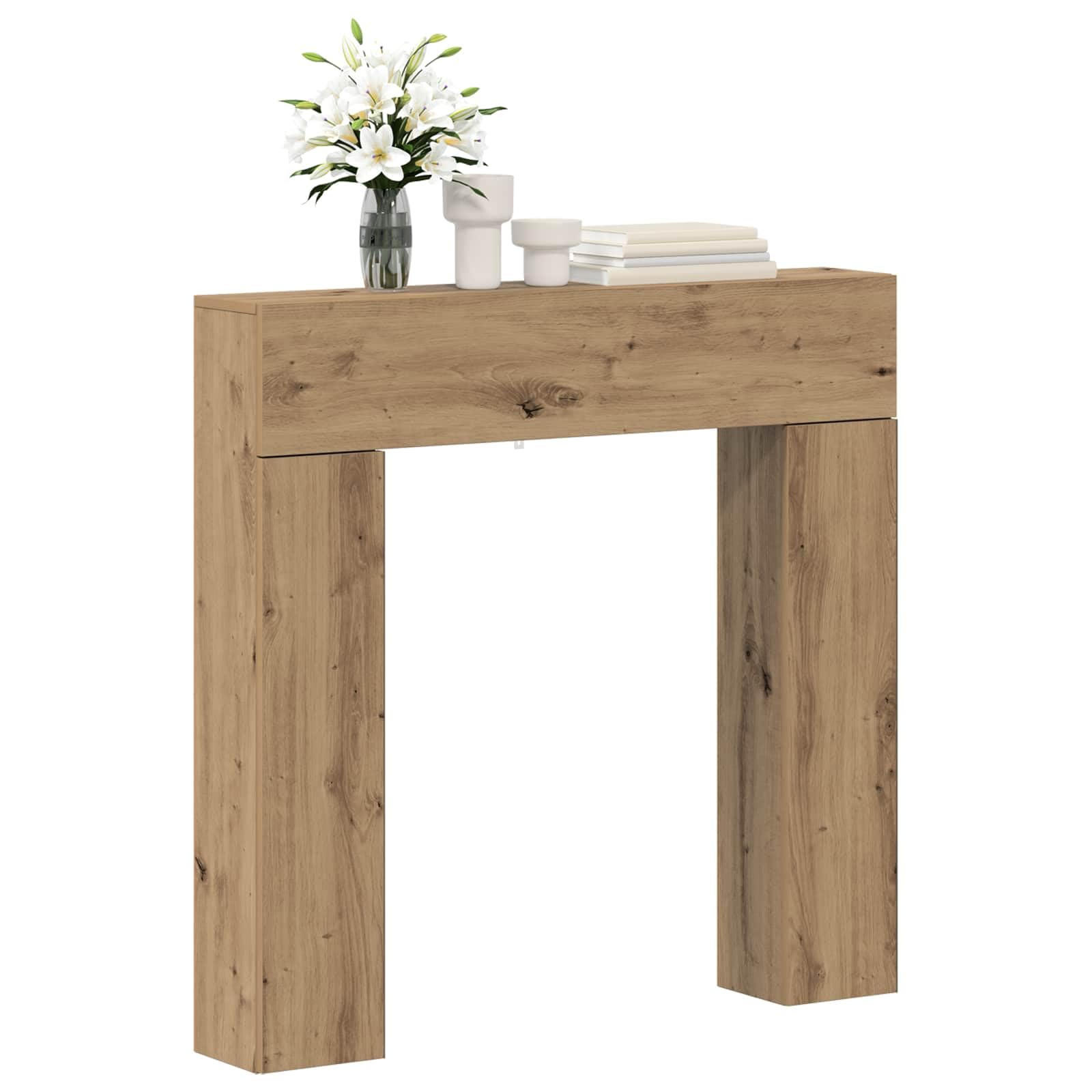 vidaXL Fireplace Surround Artisan Oak 102 x 18 x 100.5 cm