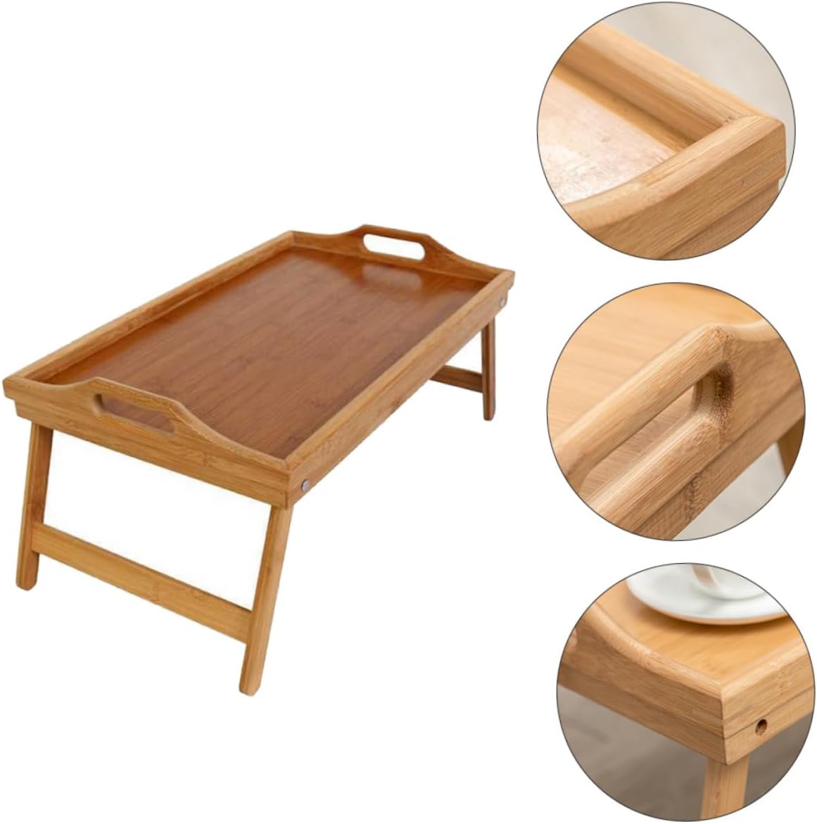 Cabilock 1Pc Multifunctional Foldable Bed Desk Portable Serving Tray for Home Writing Breakfast for Use Sofa Bed and More Khaki