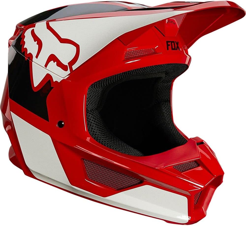 Fox Racing Youth V1 Motocross Helmet,Flame Red,Youth Small