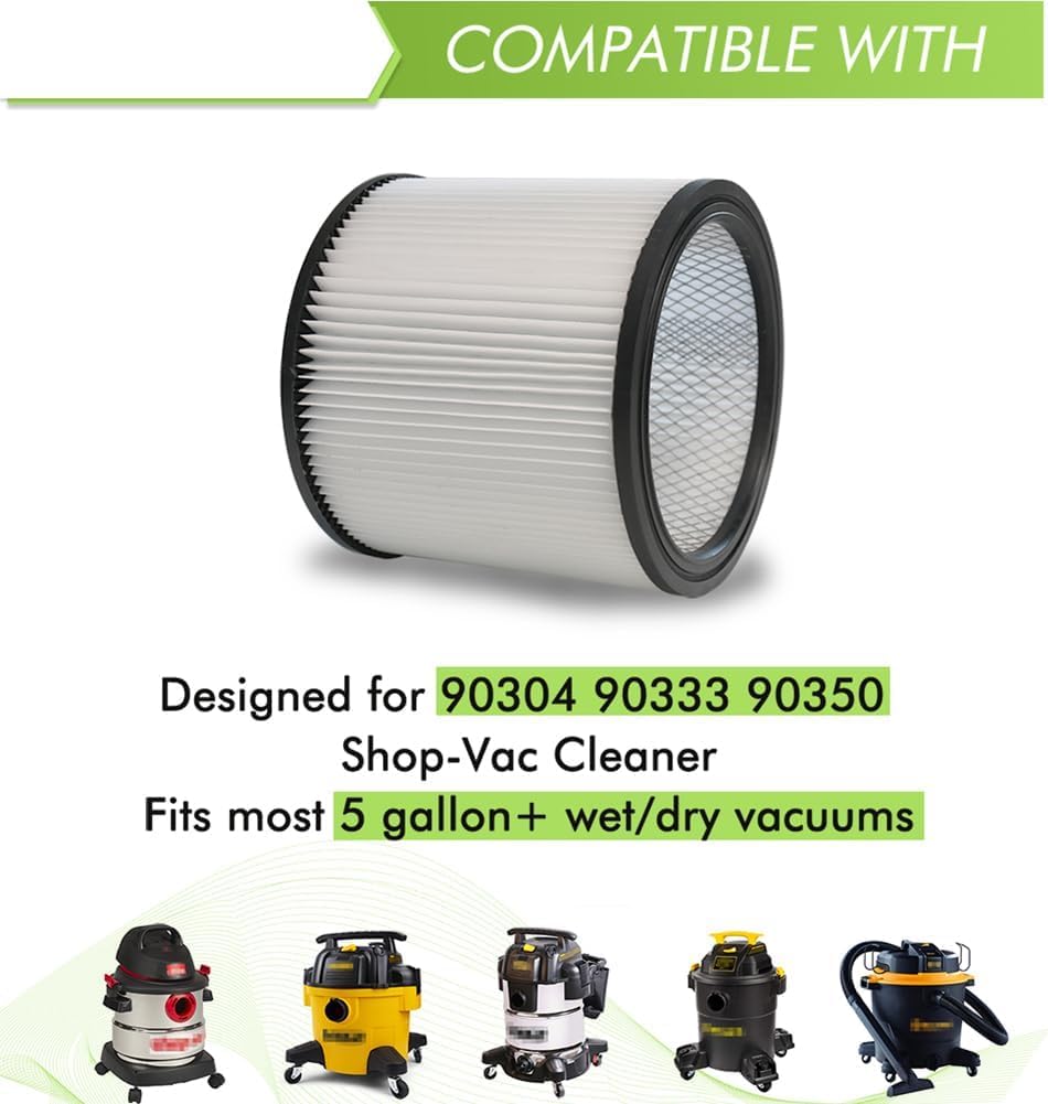 GIB 90304 Filter and Replacement Bags for Shop Vac Wet Dry Vac 5-8 Gallon image 2