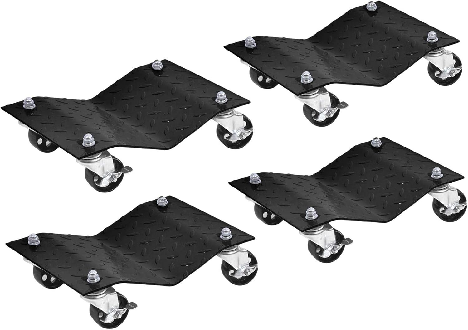 4 Pack Tire Skates, 6000lbs Total Capacity 4 Tire Wheel Car Dolly Ball Bearings Skate, Commercial Grade Dolly-Tire Skates for Tow or Vehicle Storage Furniture Movers (Black)