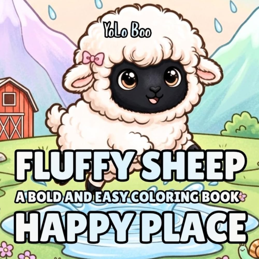 Fluffy Sheep Happy Place: 54 Bold and Simple Animal Adventures with Cozy Farm Life, Peaceful Nature, Friendship, Mindful Moments, and Everyday Happiness