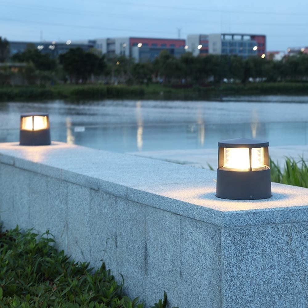 Esterno IP54 Impermeabile Prato Luce Cortile Cancello Parete Alluminio Acrilico Ombra Pilastro Lampada Colonna Esterno Villa Giardino Corridoio Corridoio Portico Decorazione Dissuasore Post Lanterna