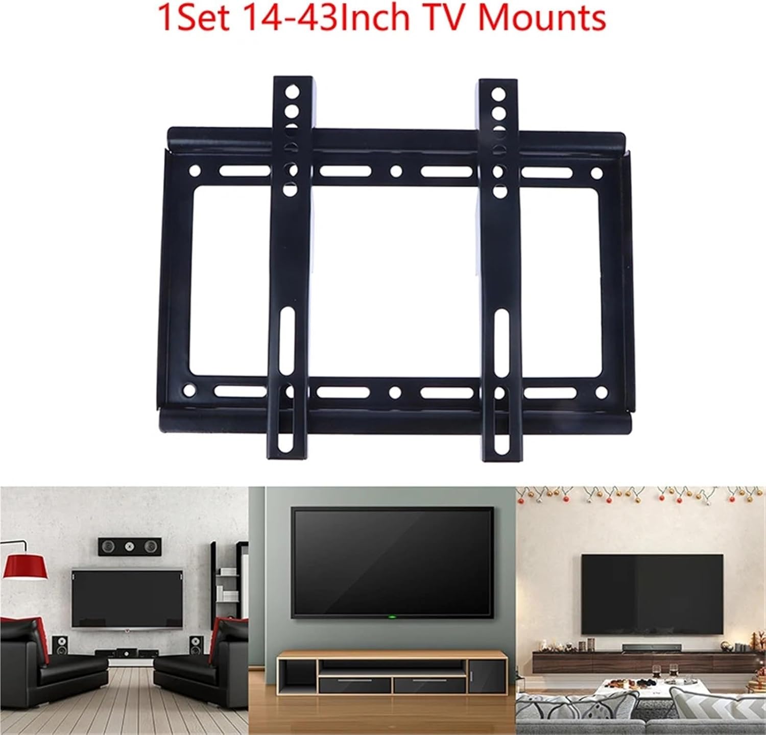 TV Mount Stand 14-43Inch TV Mounts Monitor Wall Mount Bracket Fixed Flat Panel TV Frame Thickness 0.8MM for Plasma/Curved TV