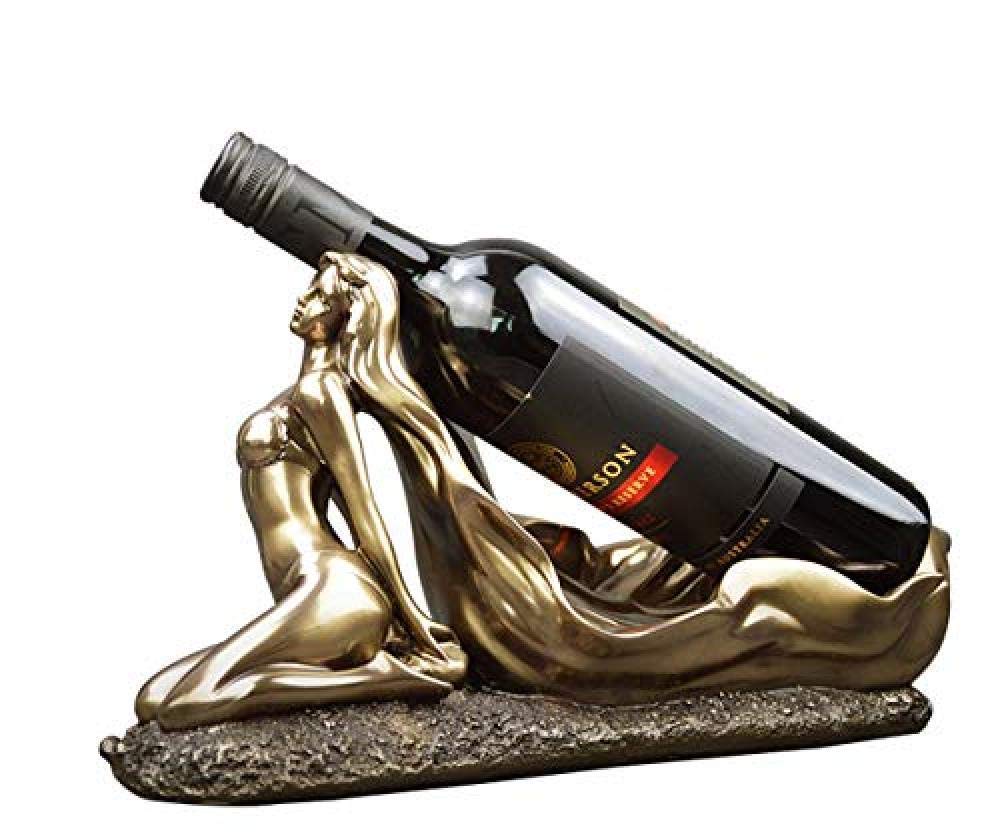 Sculpture Bikini Girl en résine de cuivre étagère à vin haut de gamme fait main
