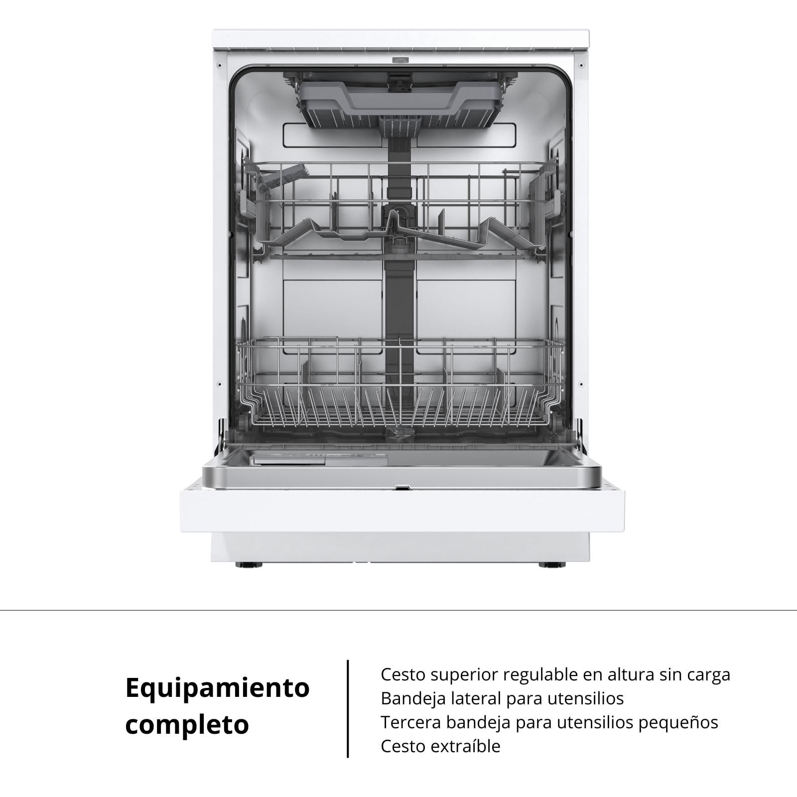Corberó - Lavavajillas Gama Excellence | CLVM861424W | 14 Servicios | 6 Programas, 4 Temperaturas, Indicadores LED, Inicio Diferido, 3ª Bandeja, Función Media Carga | Blanco