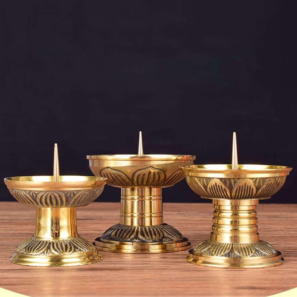 Vintage Candelabra Brass Candle Holder Brass Base Candle Holder Ornament Decoration Suitable for Dinner Living Room Kitchen Dining Room Candle Stand