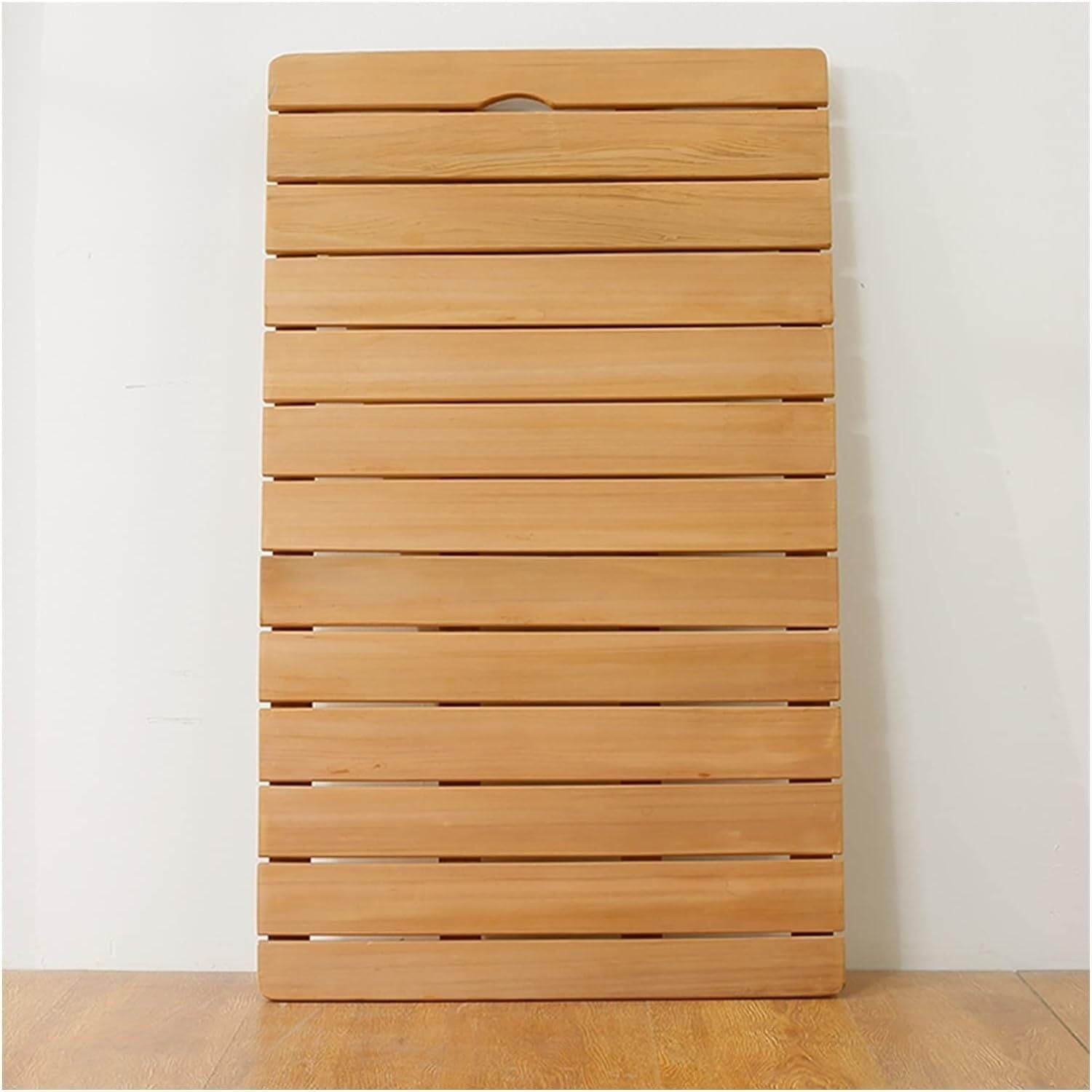 BHGFYXBS Wood Shower Bath Mat Non-Slip Tub Foot Pad Bathroom Drain Board Floor Pedal Custom Size,Wood Color-70x90cm