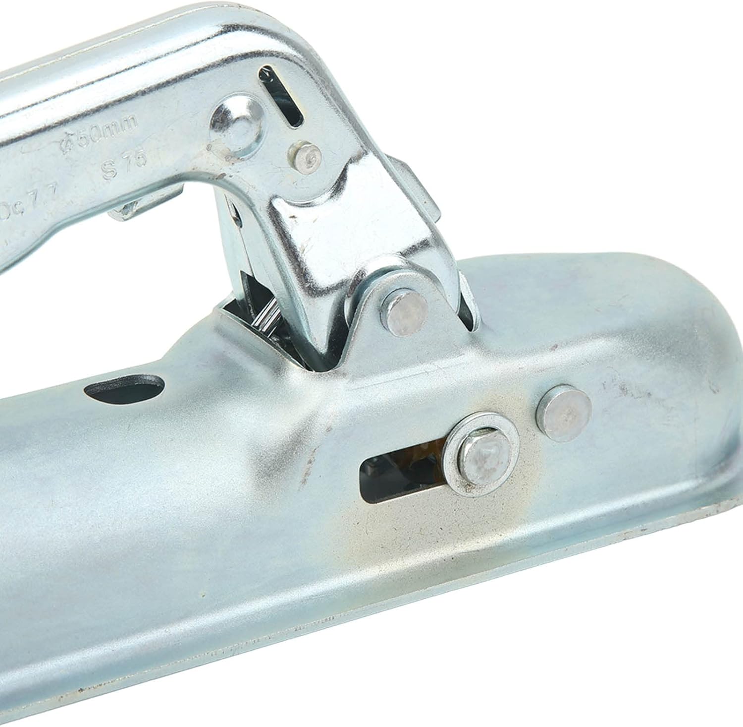 Trailer Hitch Coupling Straight Tongue Trailer Coupler 2in Hitch Ball 800kg Load Capacity for 2in Round Tube