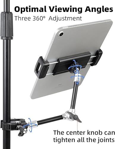 Miniatura 5 de Soporte para tablet para soporte de micrófono, soporte de música para iPad, soporte de tableta para iPad, brazo mágico ajustable de 10 pulgadas de