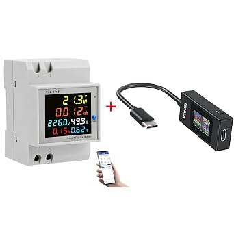 diymore USB C Tester Power Meter,Digital Multimeter, Type C Voltage and Current Tester Meter, Power Bank Capacity,Working Time Ammeter Voltmeter USB Cable Charger Detector LED Display