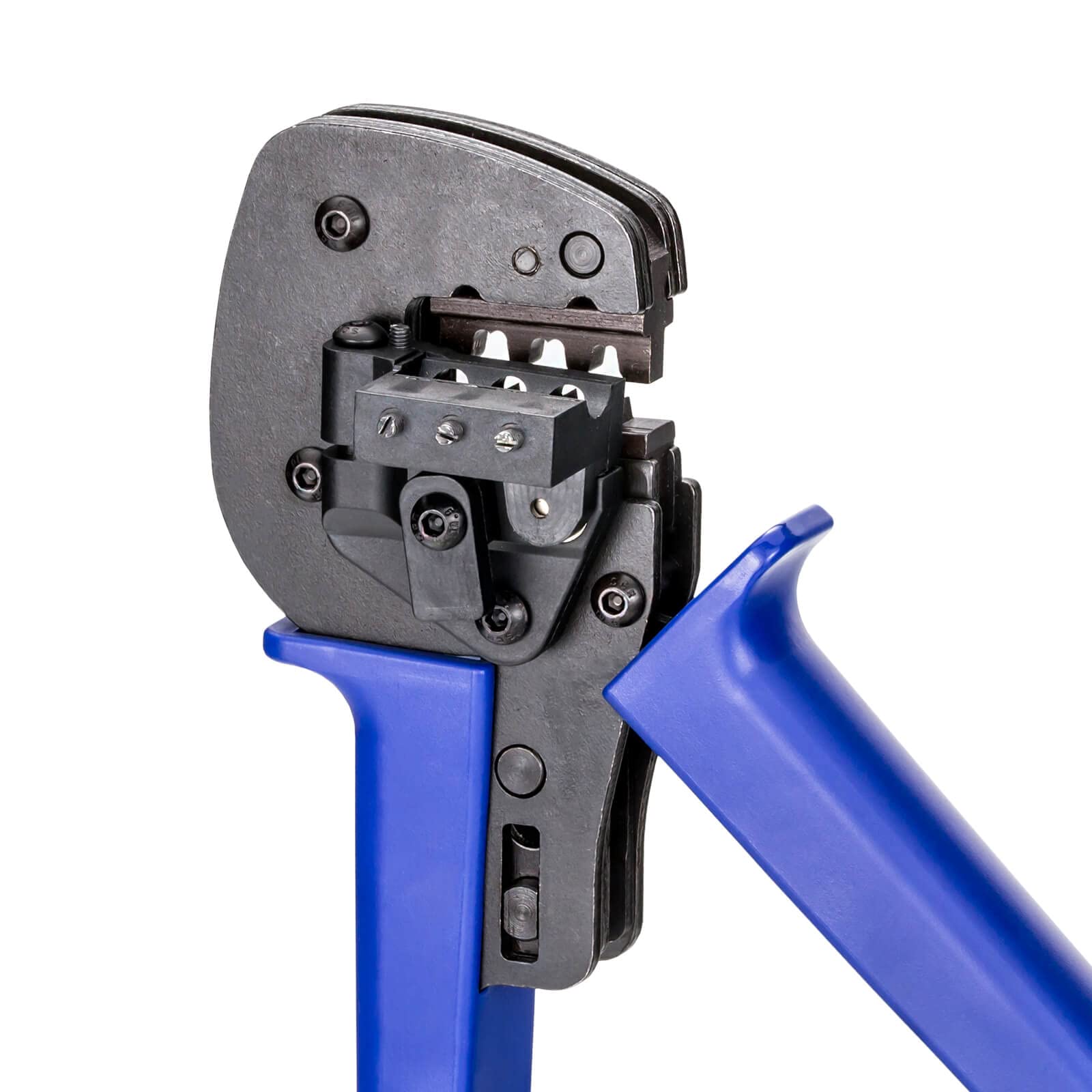 hb-digital Pinza a crimpare professionale per connettori solari di Solar sezione Ø 2,5/4/6 mm² Pinza di precisione cavo solare linea di alimentazione set di utensili per crimpatura solare PV azzurro