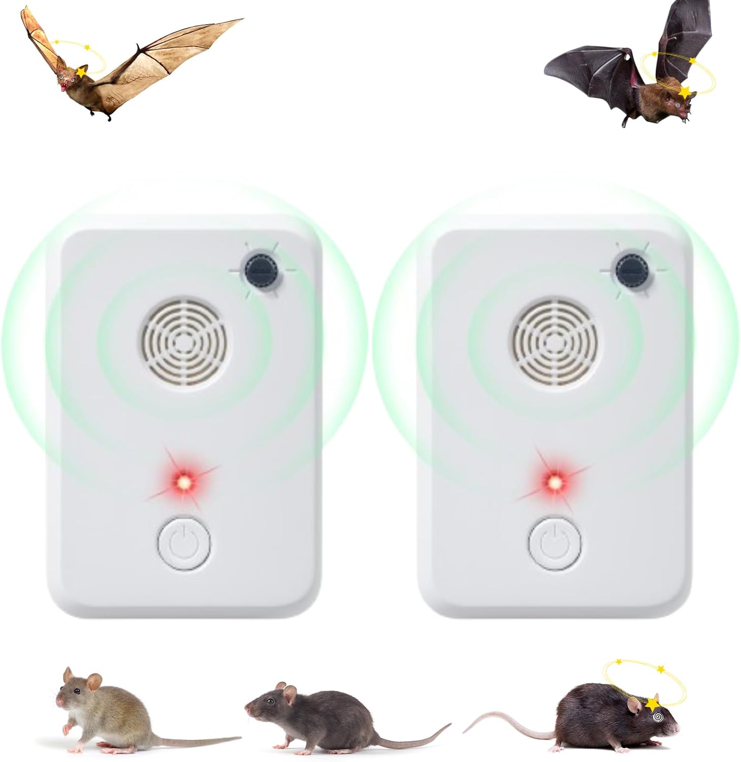Bat Deterrent Devices: Plug in Bat Deterrent for Attic,Outdoors & Indoors - Bats Removal Keep Away System for Porch,House,Friendly to Human & Pet (4)