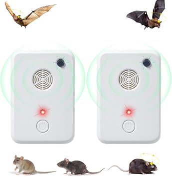 Bat Deterrent Devices Plug in Bat Deterrent for Attic,Outdoors & Indoors - Bats Removal Keep Away System for Porch,House,Friendly to Human & Pet 2
