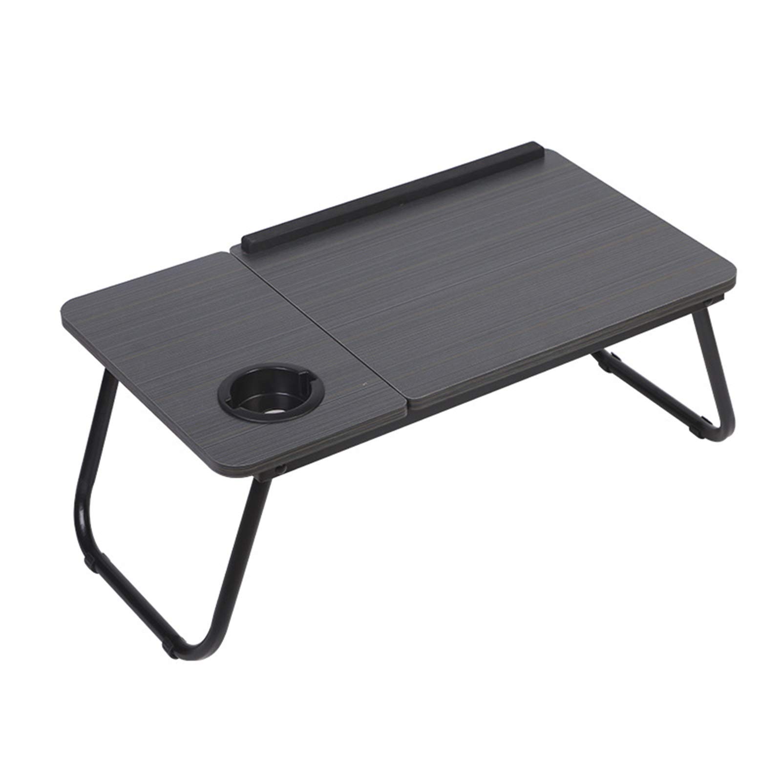RENRUIRUI- Tavolo Pieghevole da Letto Laptop da Casa Piccola E Compatta per Dormitorio per Studenti con Portabicchieri E Ripiano Inclinabile (Color : Black)