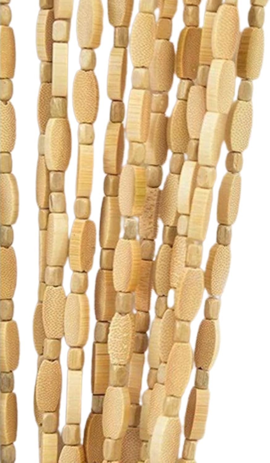 EGwvdgmb Bamboo Beaded Door Curtain, Wooden Beads Room Divider Door Curtains 40 Strands 60x110-200cm