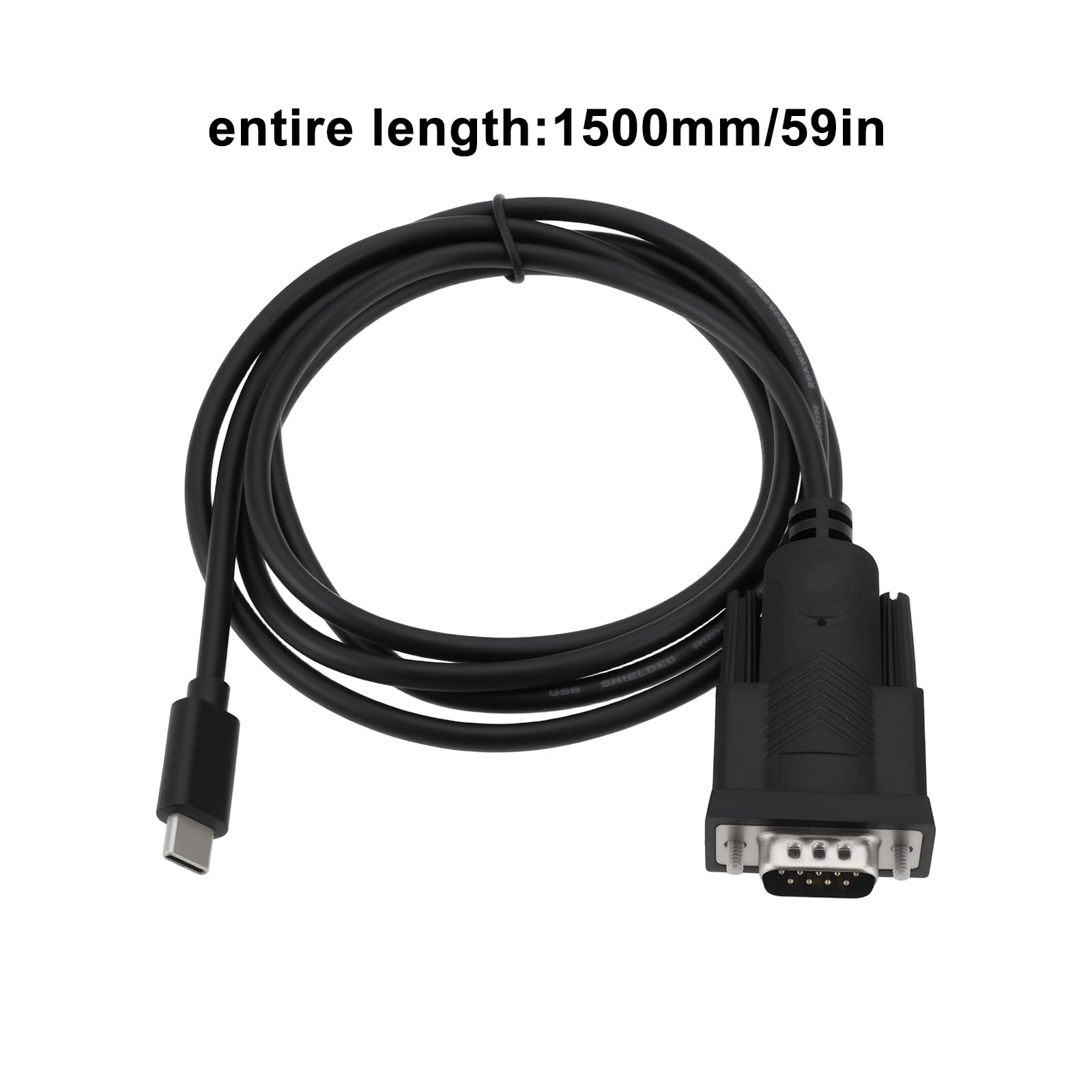 Câble USB C vers RS232 DB9 mâle 1,5 m pour imprimante ordinateur portable
