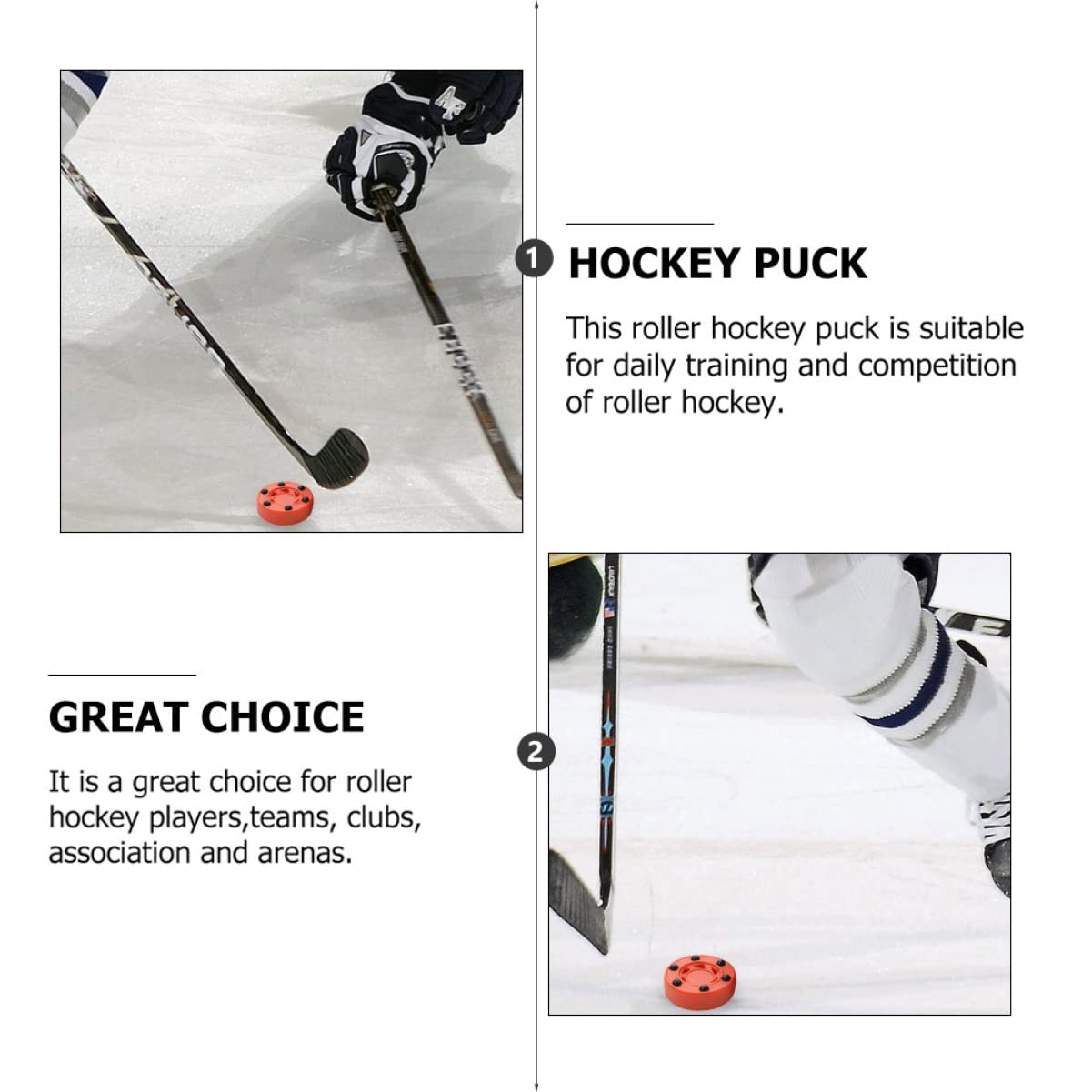 Abaodam Puck De Hockey para Entrenamiento Y Competición Pelota De Hockey Línea para Superficies Interiores Y Exteriores Compuesto De Alta Rozamiento