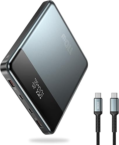 Banco de energía para portátil de 110 W, cargador portátil de carga rápida de 30000 mAh, cargador portátil de 4 puertos de 100 W máximo, pantalla