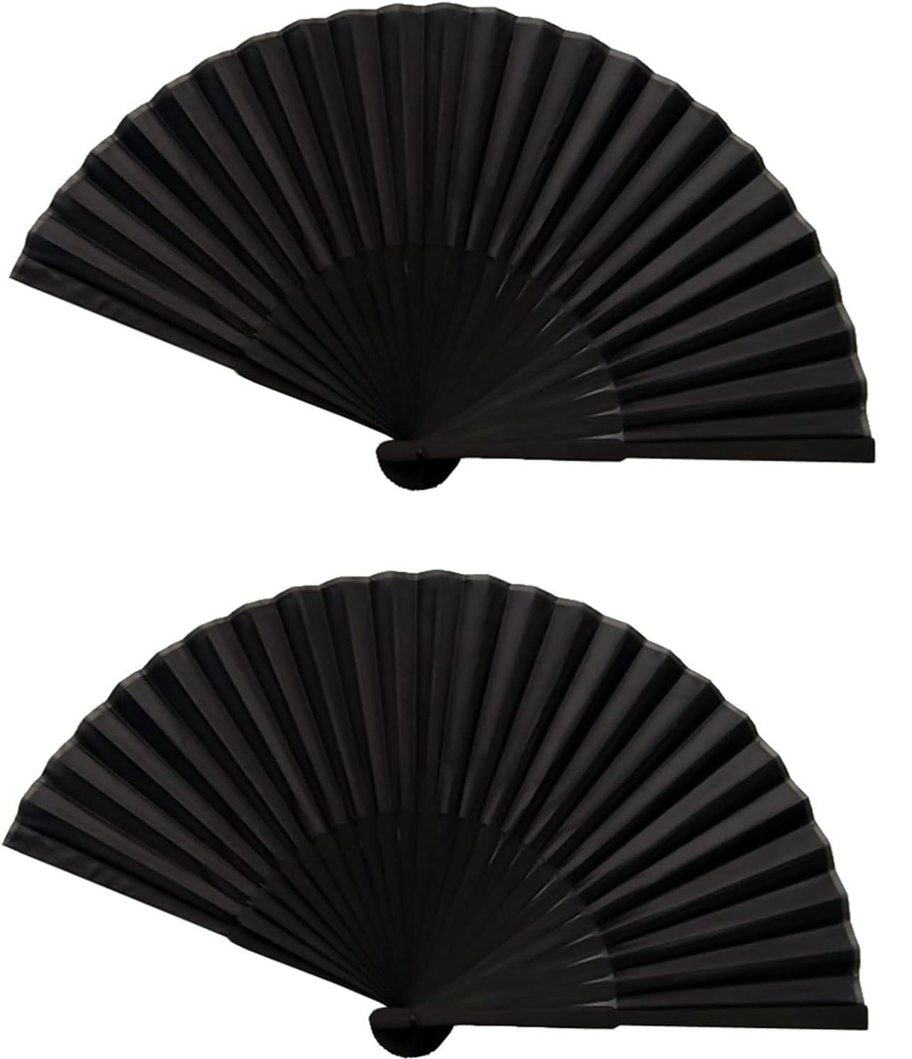 Lot De 2 éventails Pliables En Tissu - Éventail Chinois - Pour Mariage, Fête - Noir