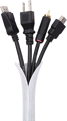 Keco Funda protectora de cable de 10 pies a 1 pulgada, funda de cable dividida para TV, computadora, automóvil, oficina, entretenimiento en el