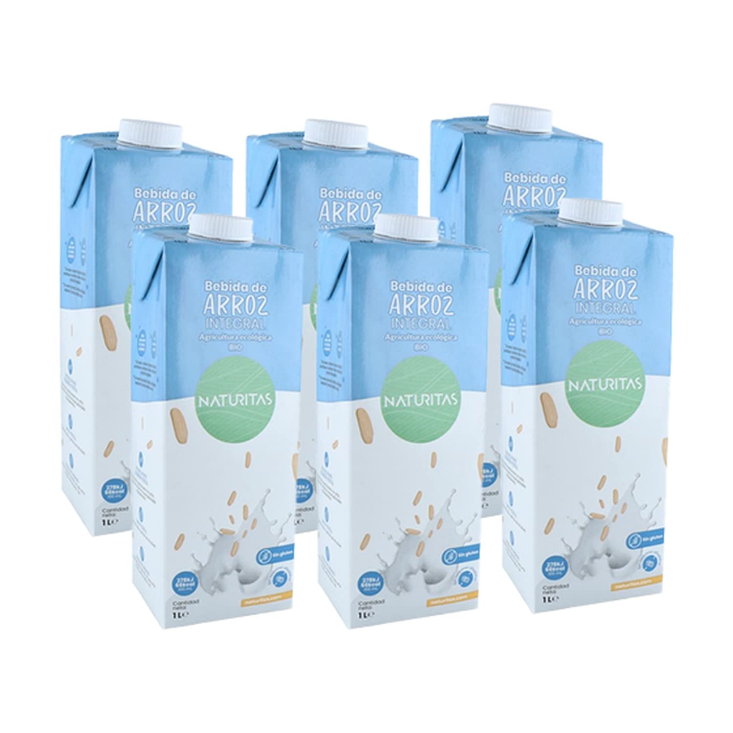 Confezione di bevande a base di riso integrale Bio senza glutine 6 unità di 1L