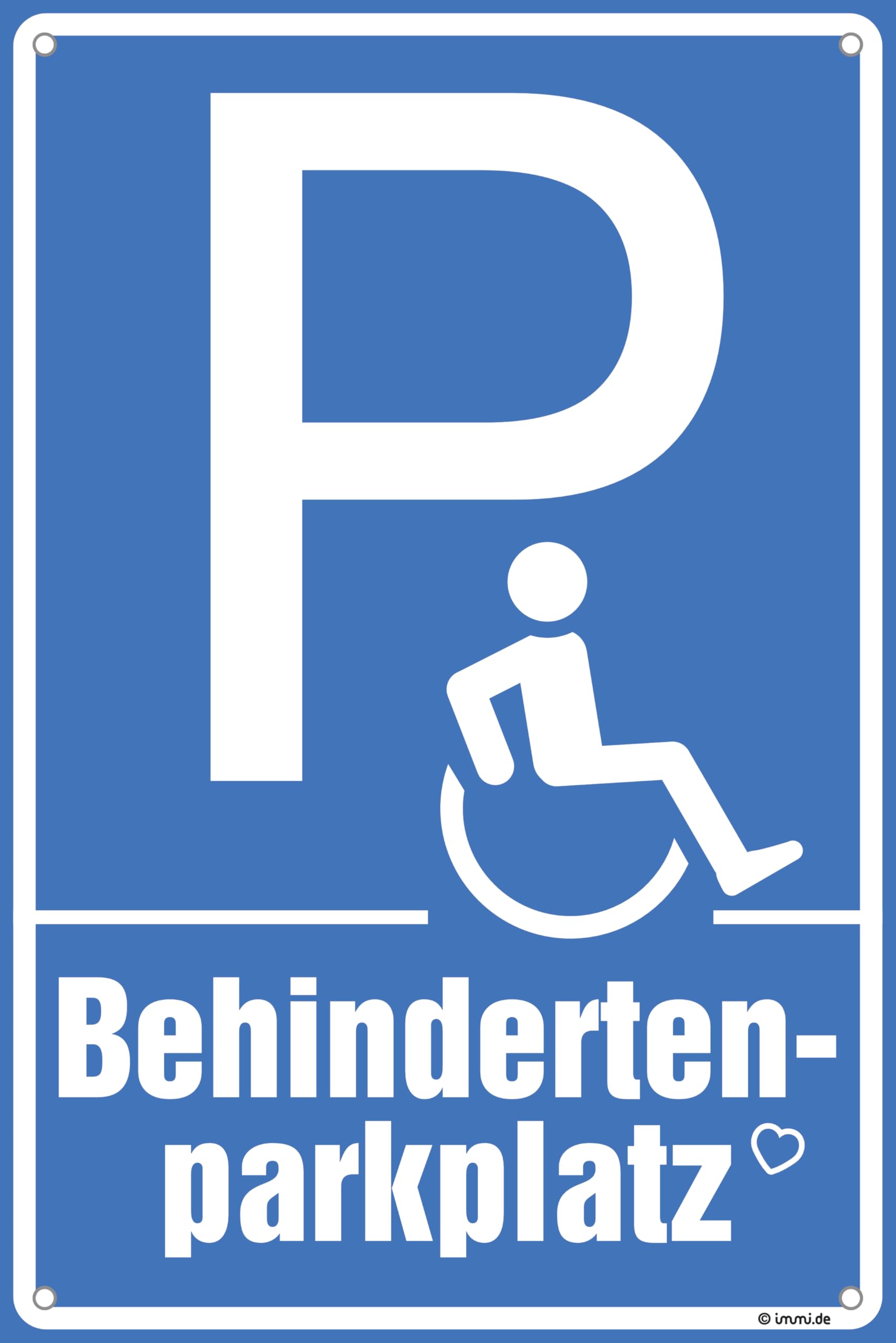 immi Hinweis Schild (Behindertenparkplatz) Hartschaum, 30x20cm