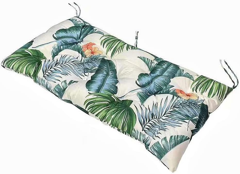 Srutirbo Waterproof Outdoor Bench Cushion, 48"x20", Swing Cushion Patio Furniture Cushions 3 Seater, for Garden Patio Furniture Lounger Bench (Leaf, 48x20 in)