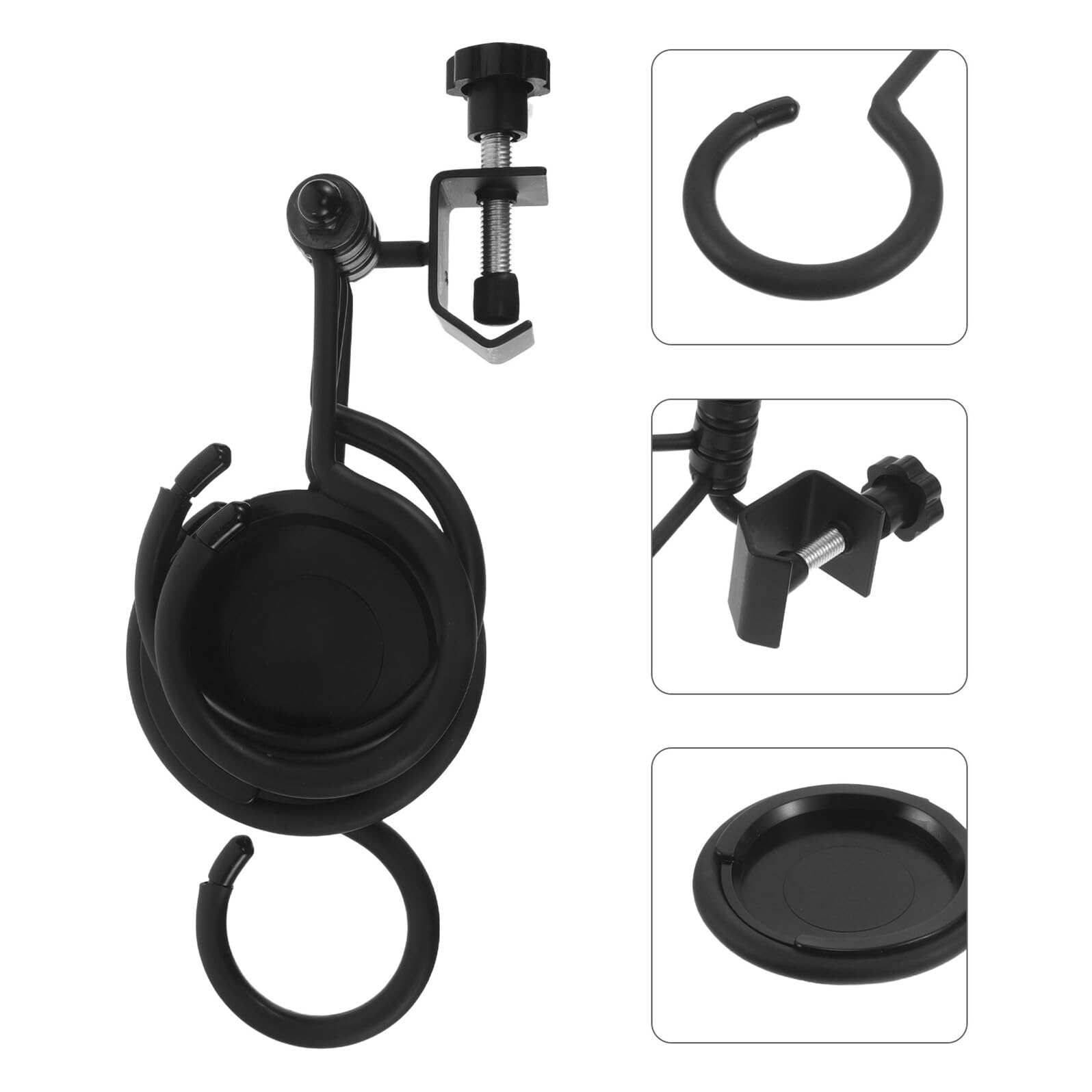 BETOOKY Mute Organizer Tray Rotatable for Trumpet Trombone Cornet French Horn Brass Instrument Mute Stand with Adjustable Clamp for Rehearsal And Performance
