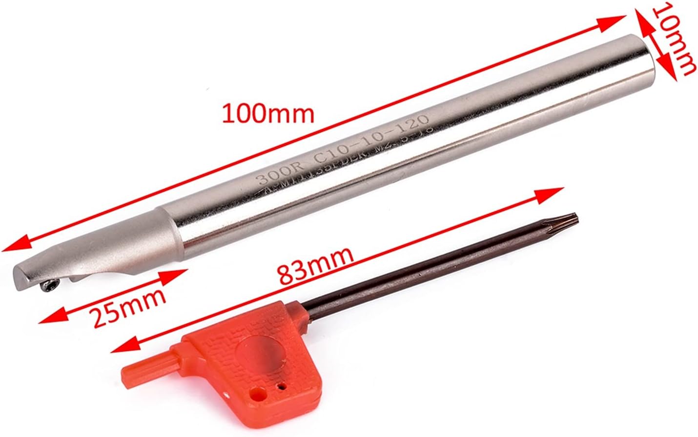 Surface Milling Cutter 10 APMT1135PDER Carbide Inserts + 1 BAP 300R C10-10-120 CNC Lathe Turning Tool Holder Boring Bar + 1 T8 Wrench