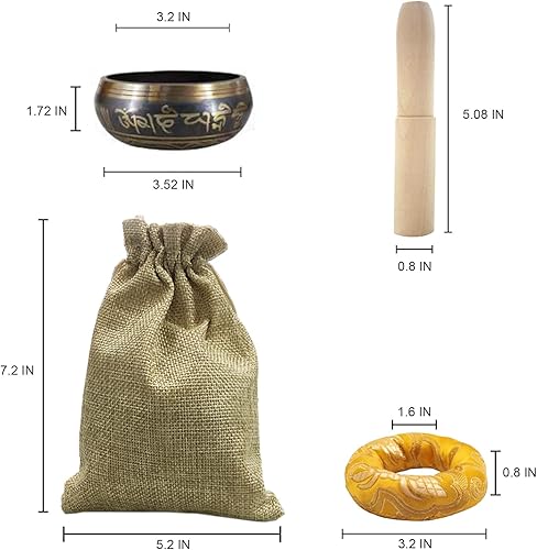 Miniatura 2 de Juego de cuencos tibetanos cantantes, cuenco de meditación para curación y atención plena, cuenco de sonido de meditación hecho a mano en Nepal