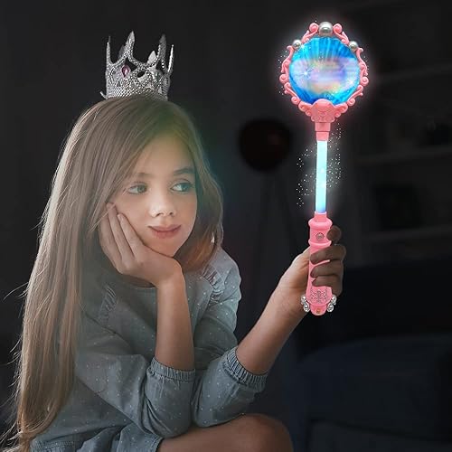 Miniatura 6 de ArtCreativity Varita de diamante con perlas iluminadas para niños, 1 pieza, juguete de varita de 17.25 pulgadas con una perla giratoria, varita LED