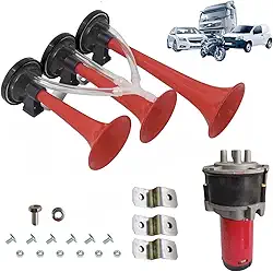 Buzina A Ar 3 Cornetas 12v Caminhão Navio Verdureiro