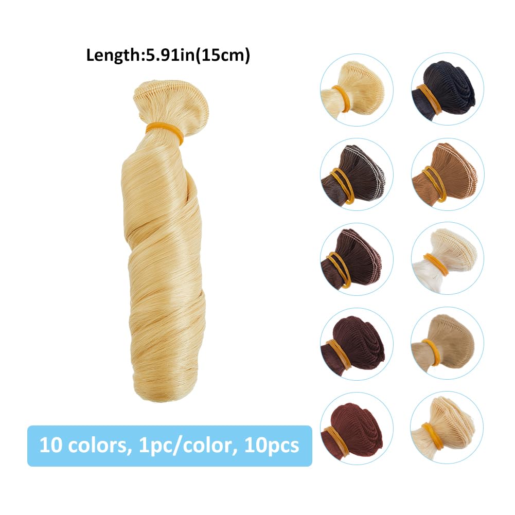 SUPERFINDINGS 10 Styles Tenderness Doll Hair Wefts DIY Doll Hair Crafts Accessories Doll Wig Doll Straight Hair Doll Hair Extensions Doll Making Arts Supplies - Image 2