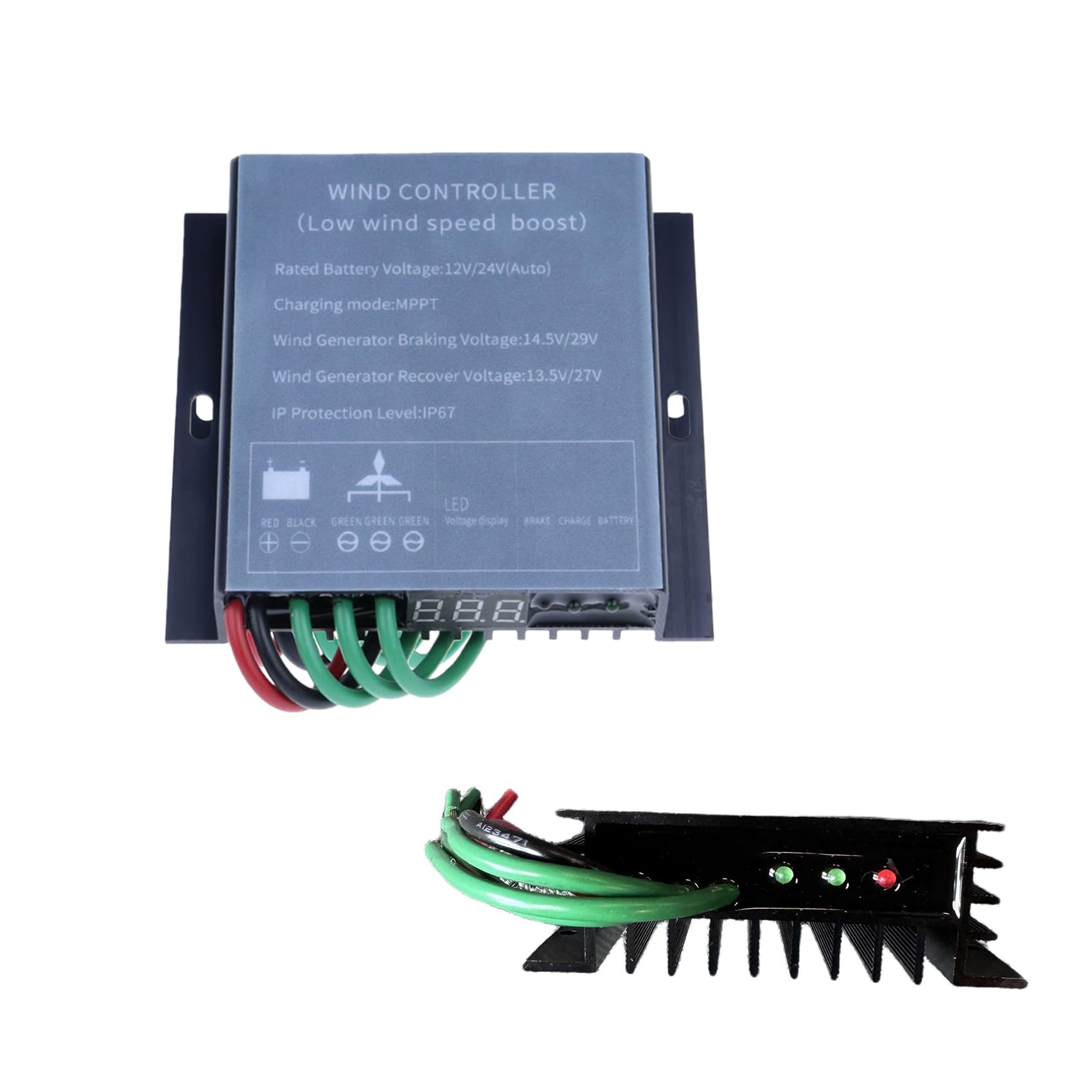 HYZHANHONG 10000W Wind Turbine Charge Controller 12V 24V 48V, MPPT Charger Controller IP67 Waterproof MPPT Charge Controller for DC Wind Turbines,24V