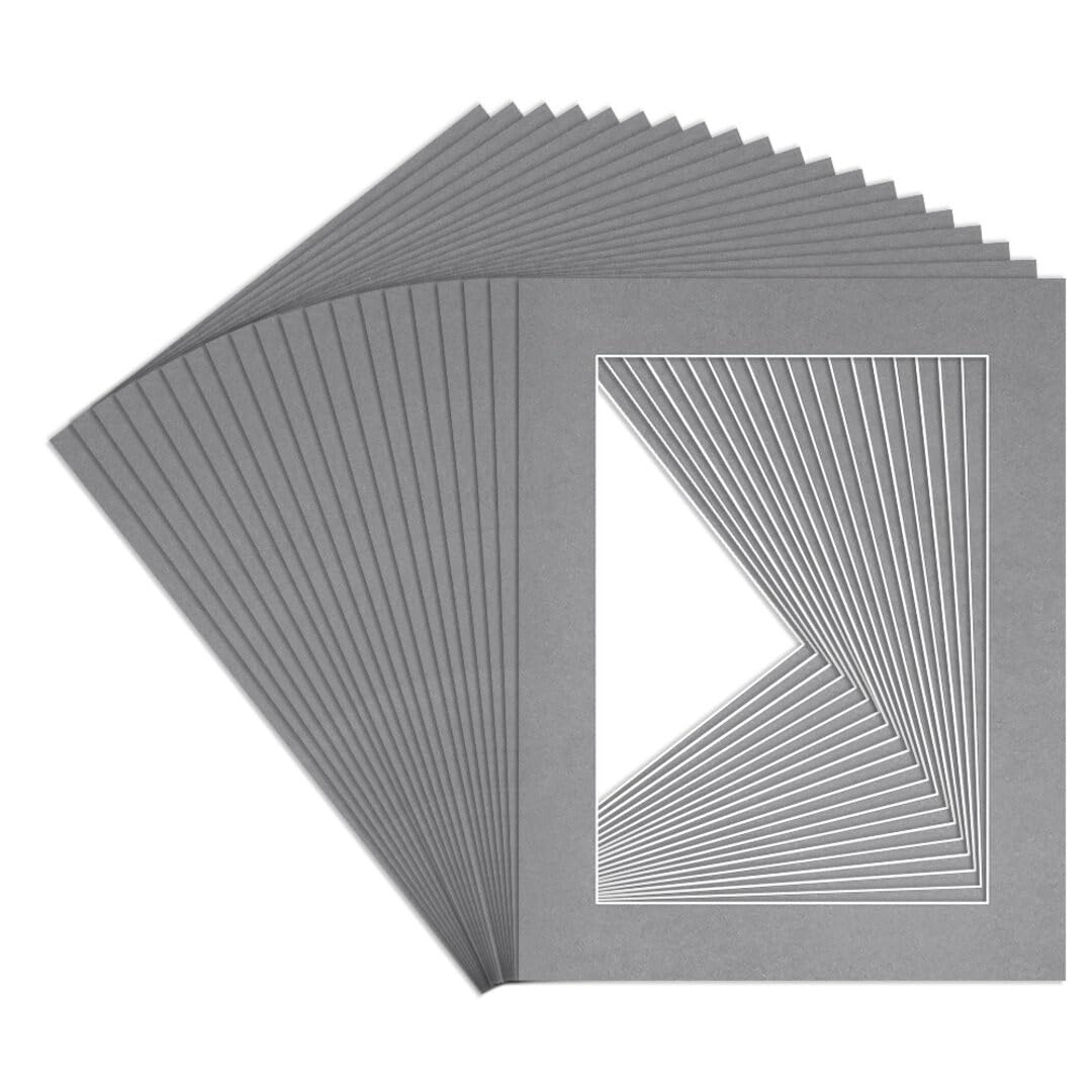 Procut Global 9x7" Mid Grey Picture Mounts - Fits 7x5" Photo Size