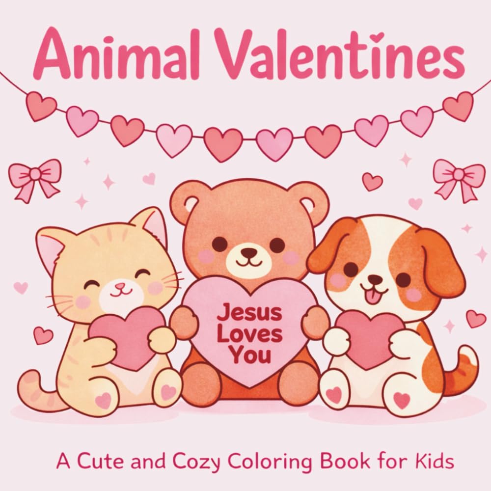 Animal Valentines: A Cute and Cozy Coloring Book for Kids